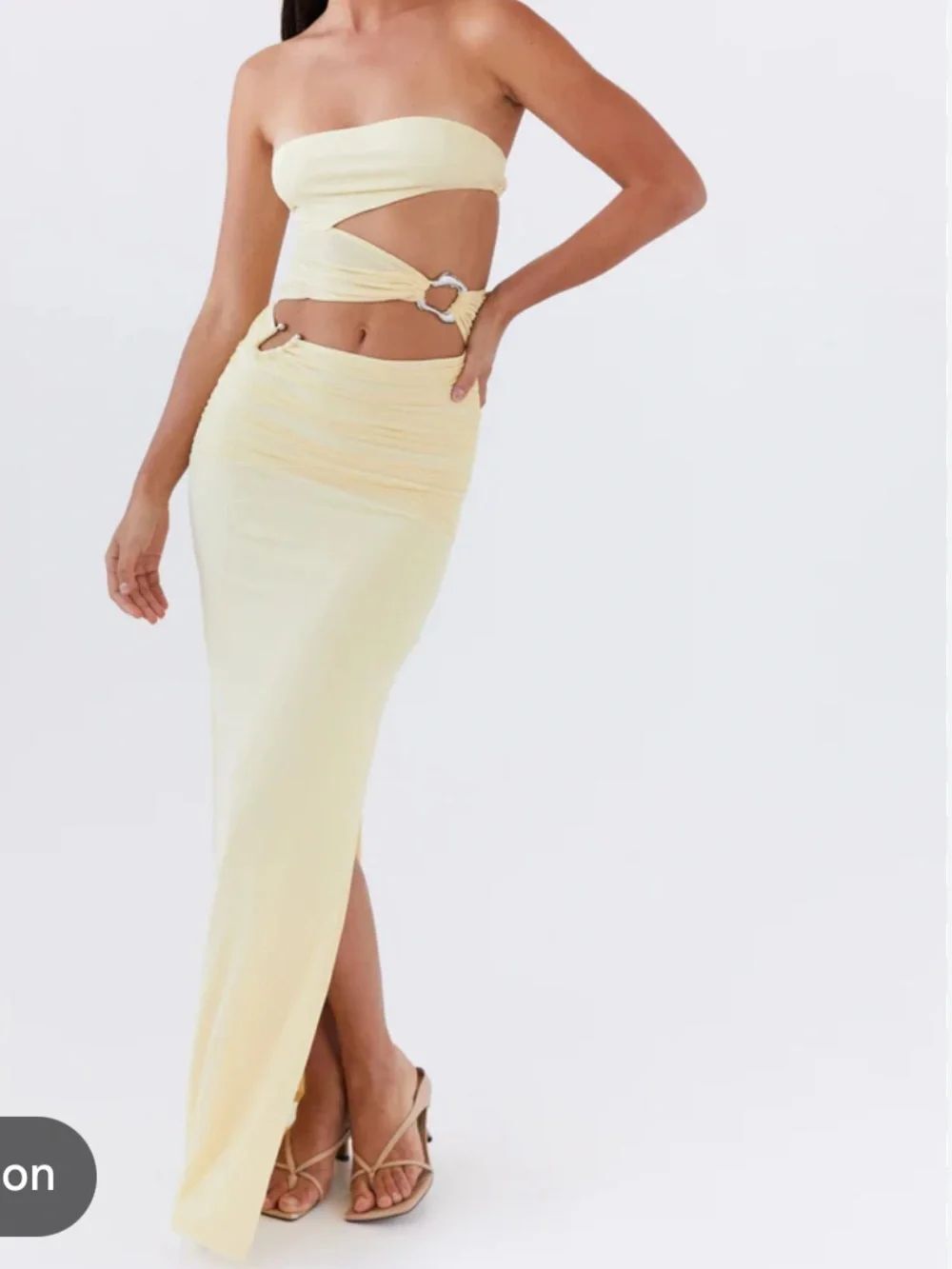 Peppermayo Into Pieces Mesh Maxi Dress - Lemon size 10 NWT
